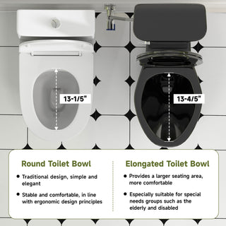ELEMAZ 21" Extra Tall Toilet | ADA Height Toilet | Elongated Black Toilet