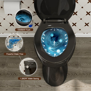 ELEMAZ 21" Extra Tall Toilet | ADA Height Toilet | Elongated Black Toilet