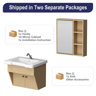 simple project 24 inch ada floating bathroom vanity shipped in two packages