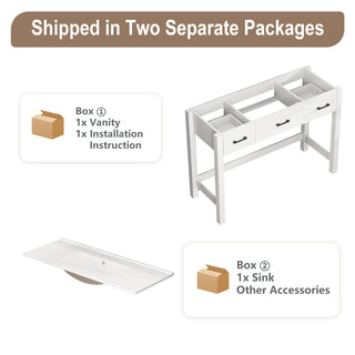simple project 48 inch ada bathroom vanity shipped in 2 packages