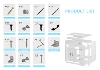 package list of bathroom vanity