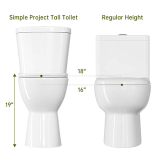 19'' tall toilet vs regular height toilet