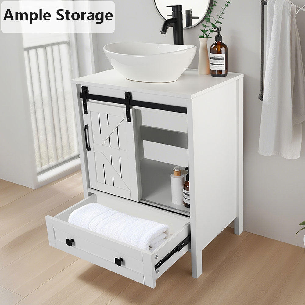 Sigsyl 24 inch Vessel Sink Vanity | with Faucet & Pop-up Drain