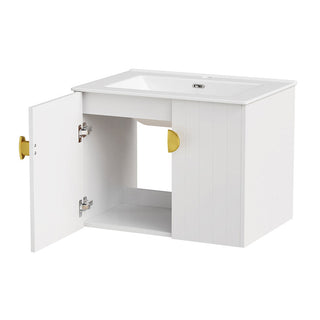 24 inch wall hung bathroom cabinet white