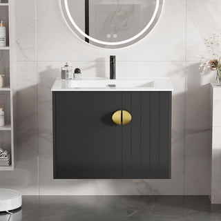 24 inch floating vanity black