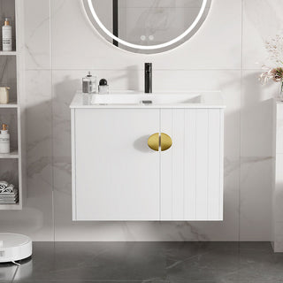 24 inch floating vanity white