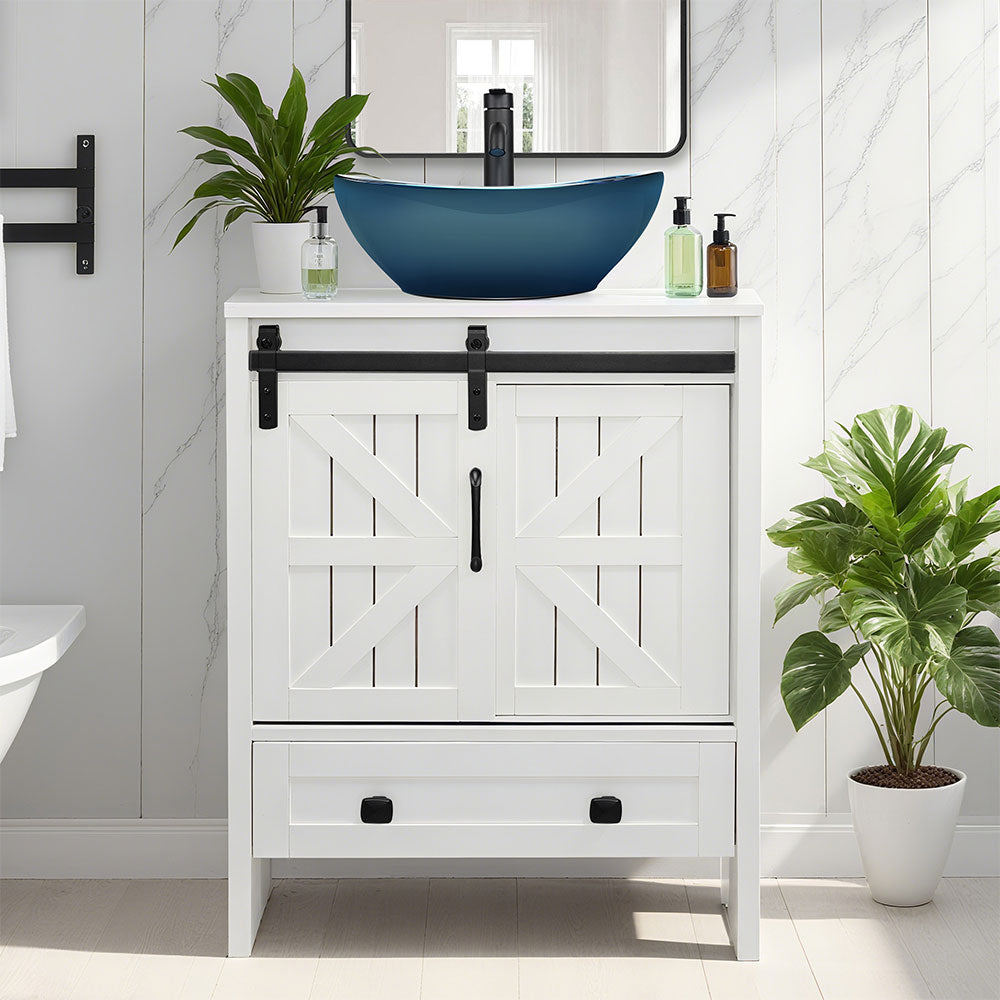 Sigsyl 24 inch Vessel Sink Vanity | with Faucet & Pop-up Drain