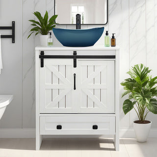 Sigsyl 24 inch Vessel Sink Vanity | with Faucet & Pop-up Drain