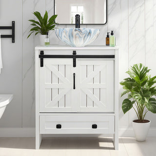 Sigsyl 24 inch Vessel Sink Vanity | with Faucet & Pop-up Drain