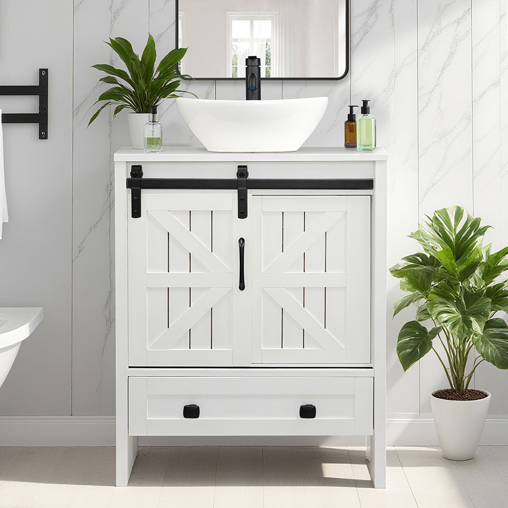 Sigsyl 24 inch Vessel Sink Vanity | with Faucet & Pop-up Drain