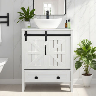 Sigsyl 24 inch Vessel Sink Vanity | with Faucet & Pop-up Drain