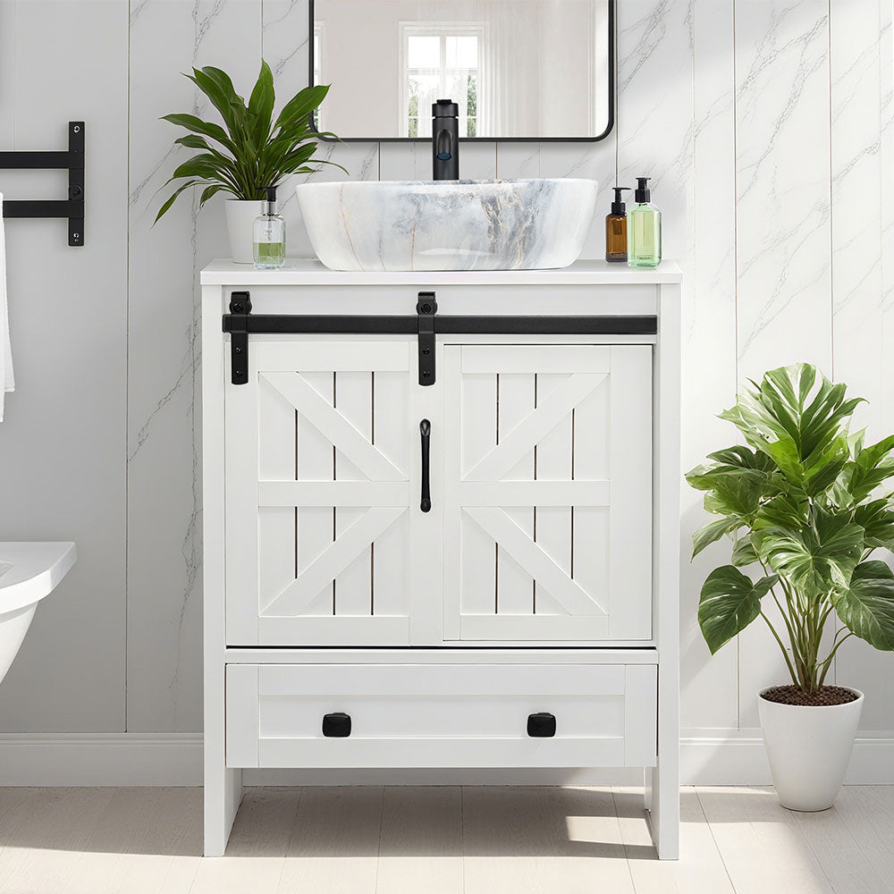 Sigsyl 24 inch Vessel Sink Vanity | with Faucet & Pop-up Drain