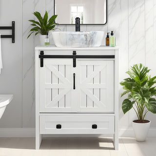 Sigsyl 24 inch Vessel Sink Vanity | with Faucet & Pop-up Drain