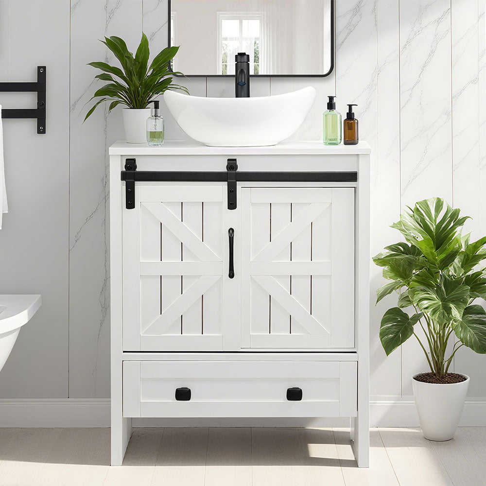 Sigsyl 24 inch Vessel Sink Vanity | with Faucet & Pop-up Drain