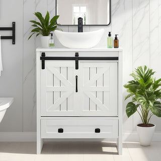 Sigsyl 24 inch Vessel Sink Vanity | with Faucet & Pop-up Drain