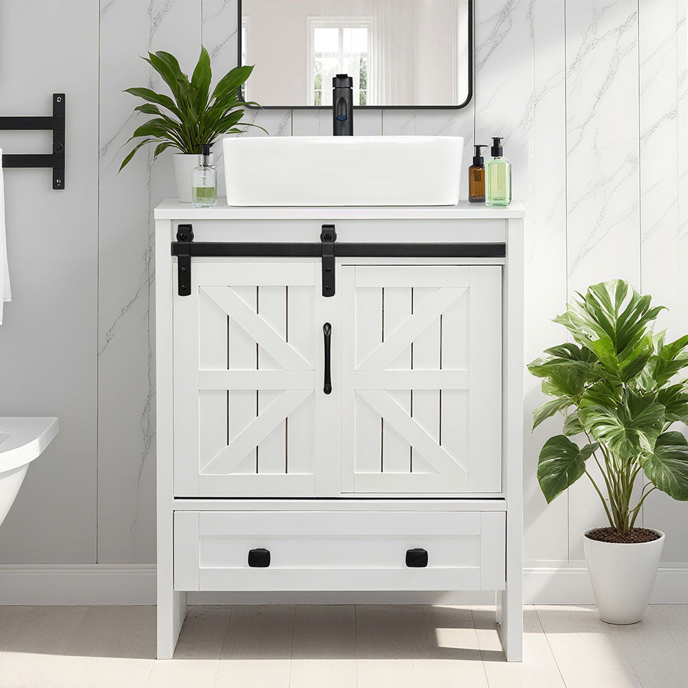 Sigsyl 24 inch Vessel Sink Vanity | with Faucet & Pop-up Drain