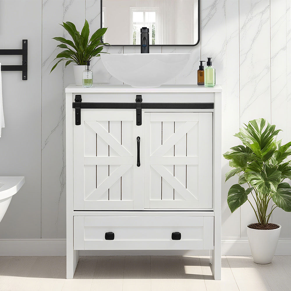 Sigsyl 24 inch Vessel Sink Vanity | with Faucet & Pop-up Drain