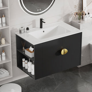 30 inch floating bathroom vanity black