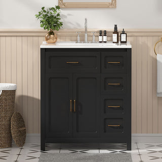 30 inch black bathroom vanity
