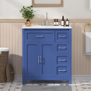 30 inch blue bathroom vanity