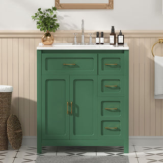 30 inch green bathroom vanity