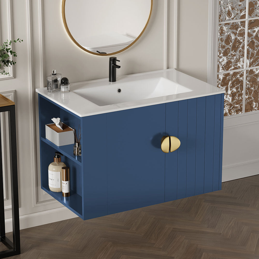 30 Inch Floating Bathroom Vanity Blue | Left Open Storage – simpleprojectus