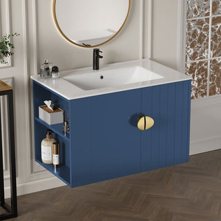 30 in floating vanity blue