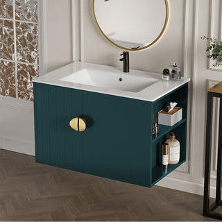 30 inch floating vanity green