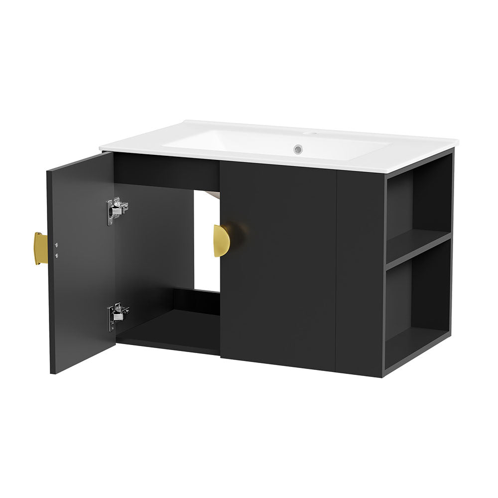 Sigsoul 30 Inch Floating Bathroom Vanity | Black