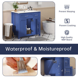 blue freestangding bathroom vanity