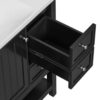Sigsoul 36 Inch Bathroom Vanity Black | 3 Drawers 1 Door 1 Shelf