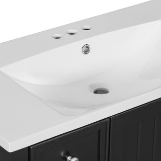 Sigsoul 36 Inch Bathroom Vanity Black | 3 Drawers 1 Door 1 Shelf