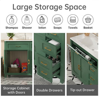 green bathroom sink cabinet