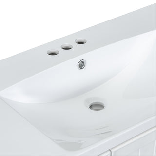 Sigsoul 36 Inch Bathroom Vanity White | 3 Drawers 1 Door 1 Shelf