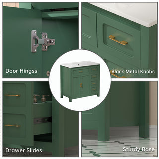 green freestangding bathroom vanity