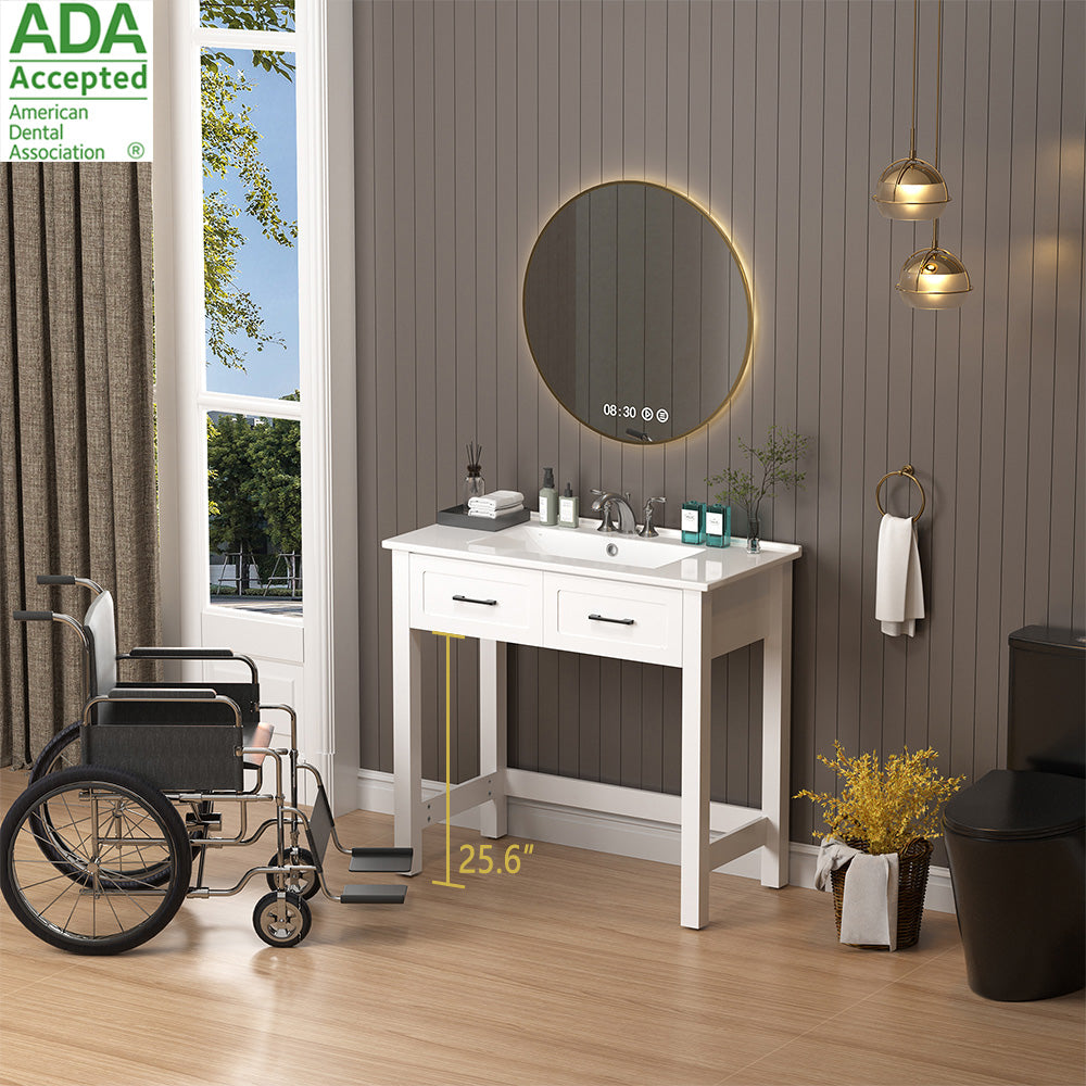 simple project 36 inch bathroom vanity  ada compliant