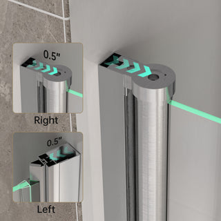 CALYZ 35-36" W × 72" H Frameless Bathroom Glass Bifold Shower Door