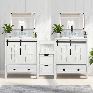 Sigsyl 12 Inch Bathroom Floor Storage Cabinet | 4 Shelves with 2 Adjustable Drawers