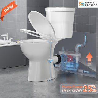 SNFLEX 19" Tall Macerating Toilet | 750W Upflush Toilet