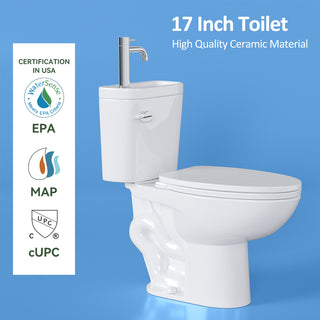 Modern 2 in 1 Toilet Bowl with Basin Sink | ADA Comfort Chair Height
