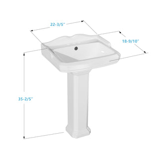 dimension of the pedestal sink