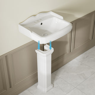 install the sink effortlessly onto the pedestal