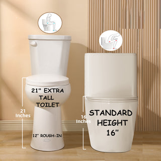 Simple Project ELEMAZ 21" Extra Tall Toilet | 5" Higher Seat | Round Bowl-21‘’ seat-height