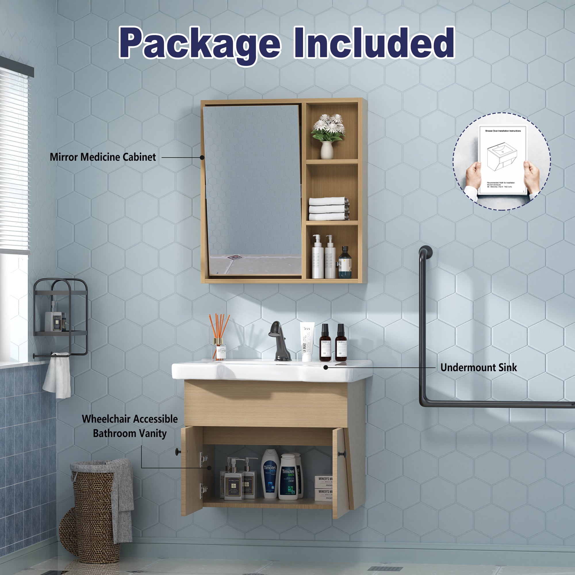 simple project ada bathroom vanity sink mirror medicine cabinet set