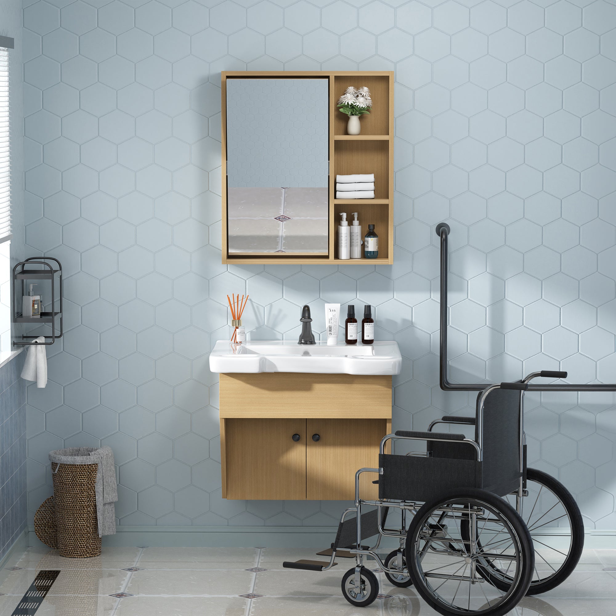 simple project wheelchair accessible floating bathroom vanity