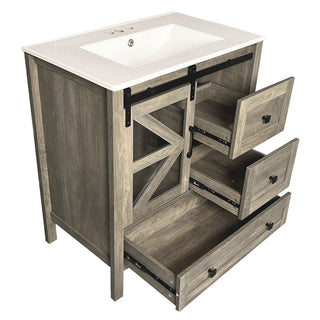 Sigsoul 30 inch Farmhouse Bathroom Vanity | Sliding Barn Door