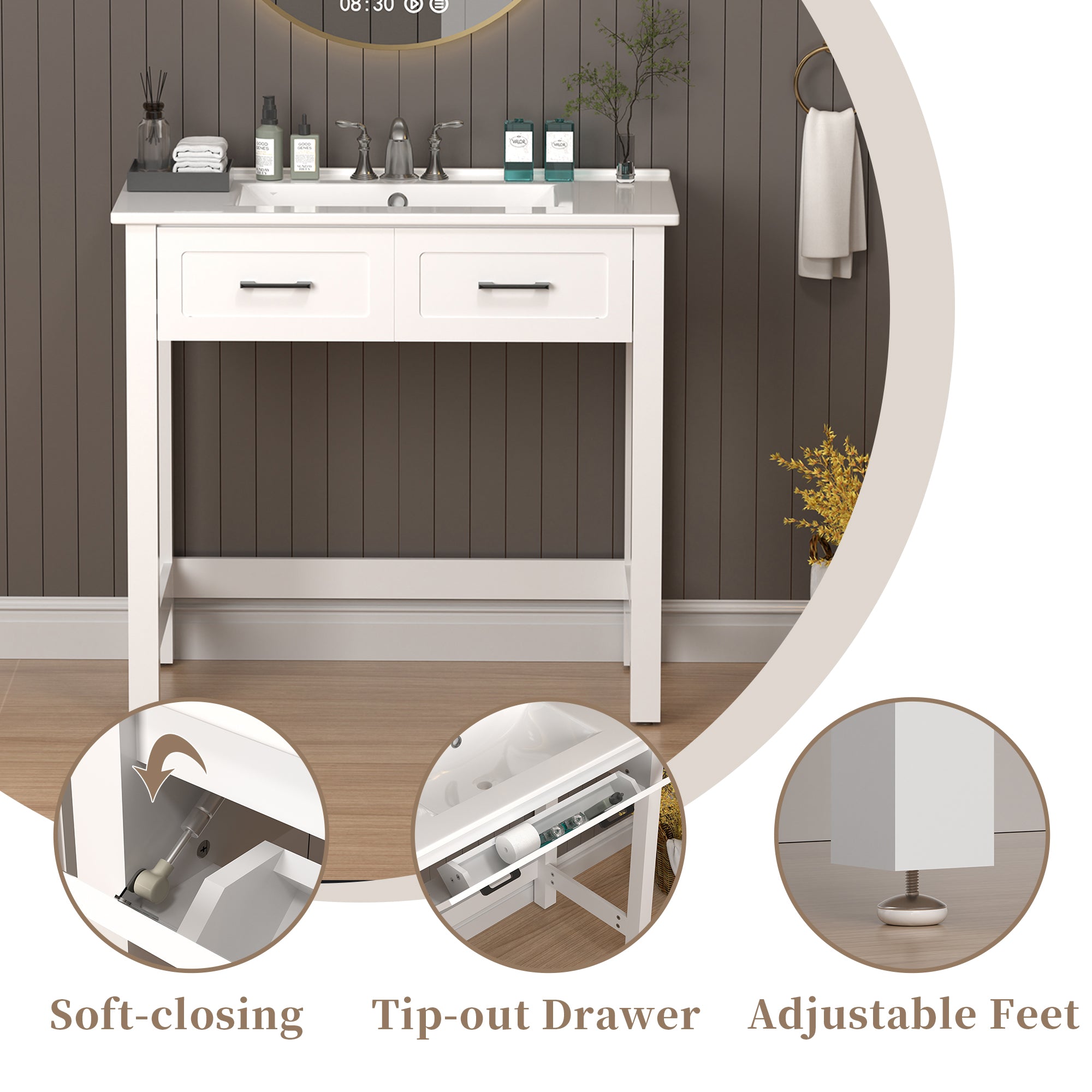simple project 36 inch ada bathroom vanity with adjustable feet