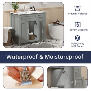 grey bathroom sink cabinet