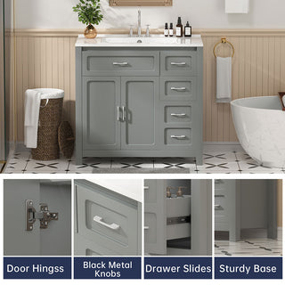 grey freestangding bathroom vanity