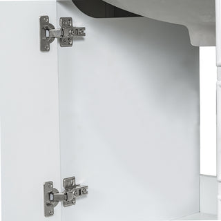 Sigsoul 36 Inch Bathroom Vanity White | 3 Drawers 1 Door 1 Shelf